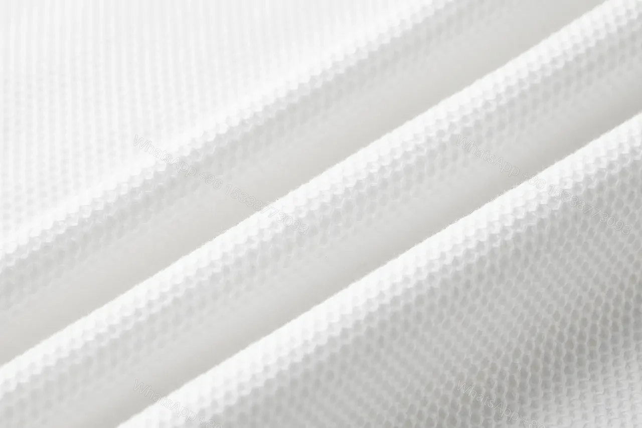 View 7 of White Mesh Polo Shirt, Lightweight, Burberry Horse Crest Polo
