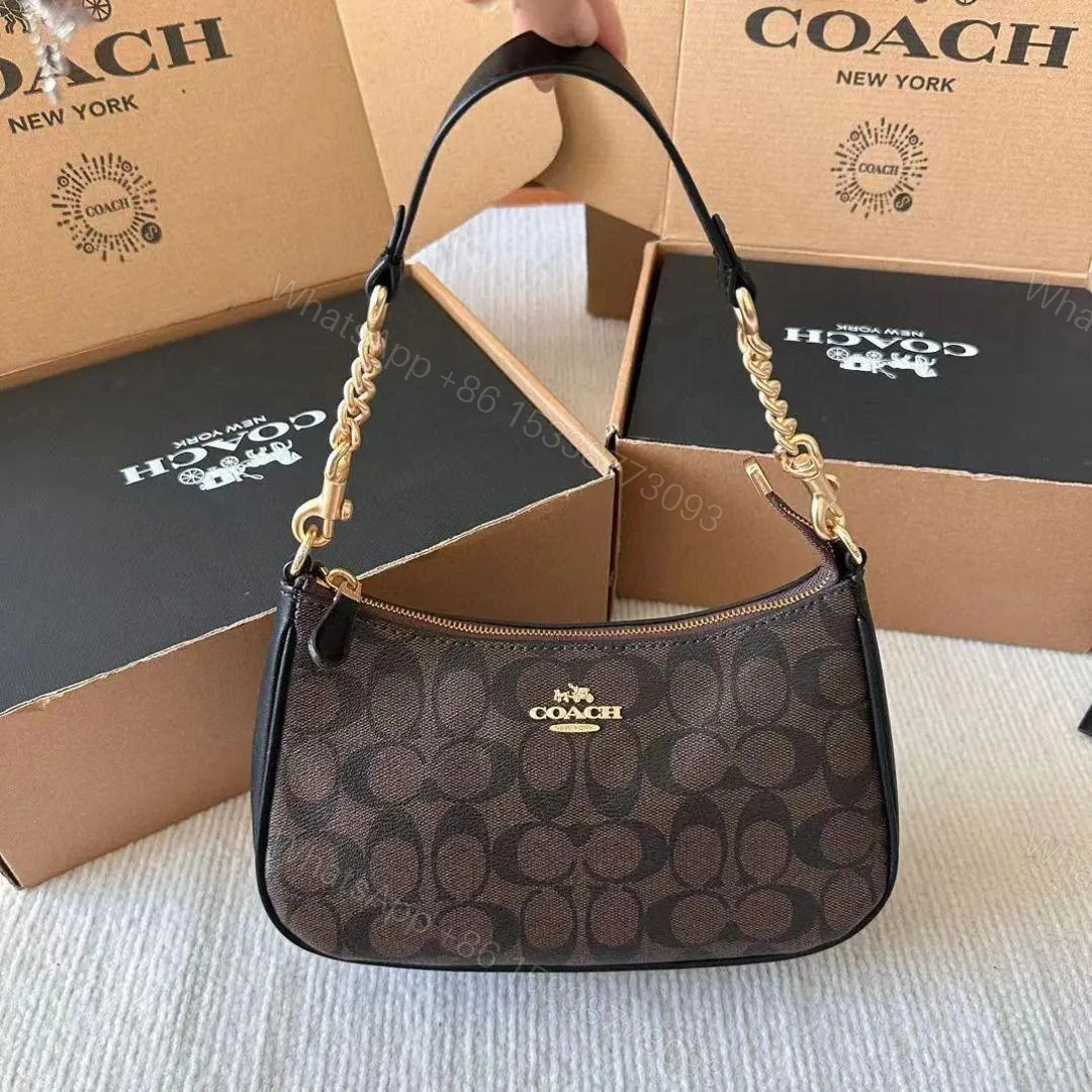 Coach Teri Shoulder Bag Signature Canvas Printed Brown First Copy | AAA+ Replica — view 1