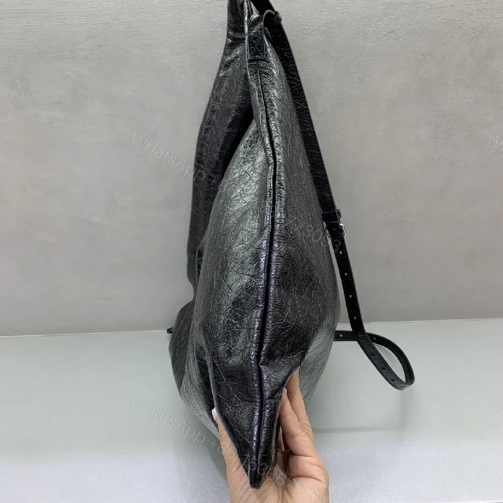 View 2 of Dark Metallic Black Leather Tote: Everyday Luxe Carry