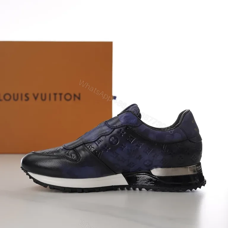 View 6 of Polished Monogram Sneaker: Blue Gradient Calf Leather, LV Style