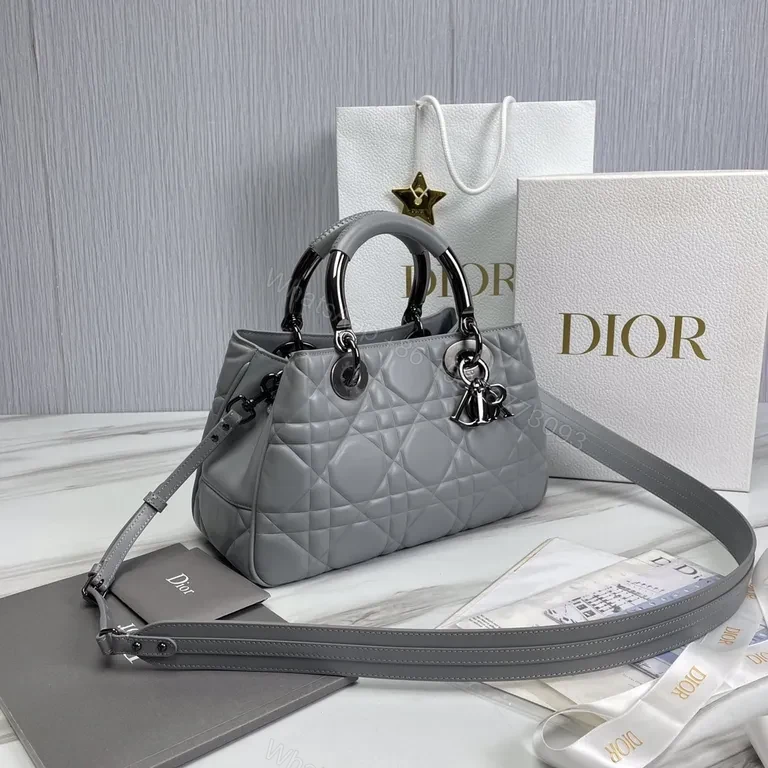 View 3 of Quilted Carryall with Signature Hardware - Dior-Style Luxury Bag