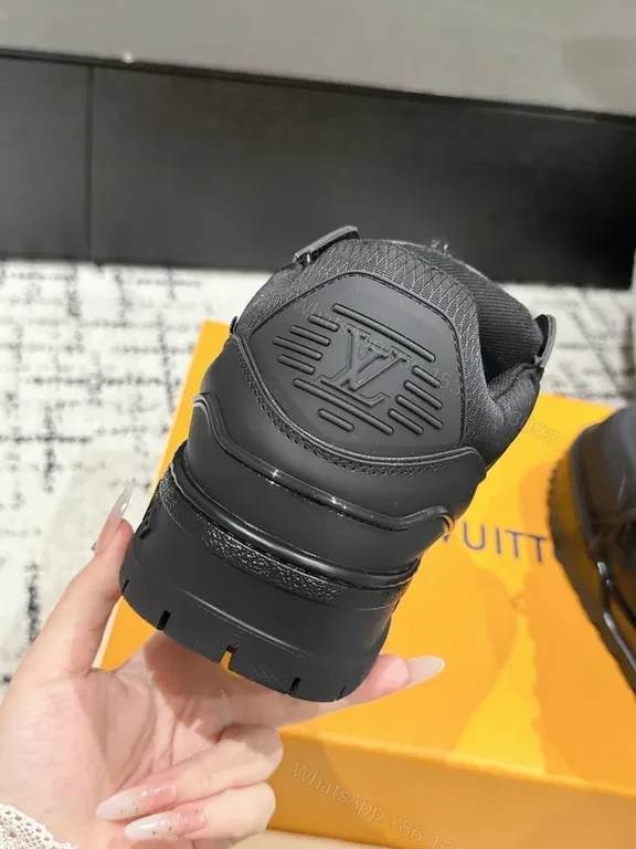 View 5 of Louis Vuitton Black Leather High-Top Sneakers: Luxury Everyday Comfort