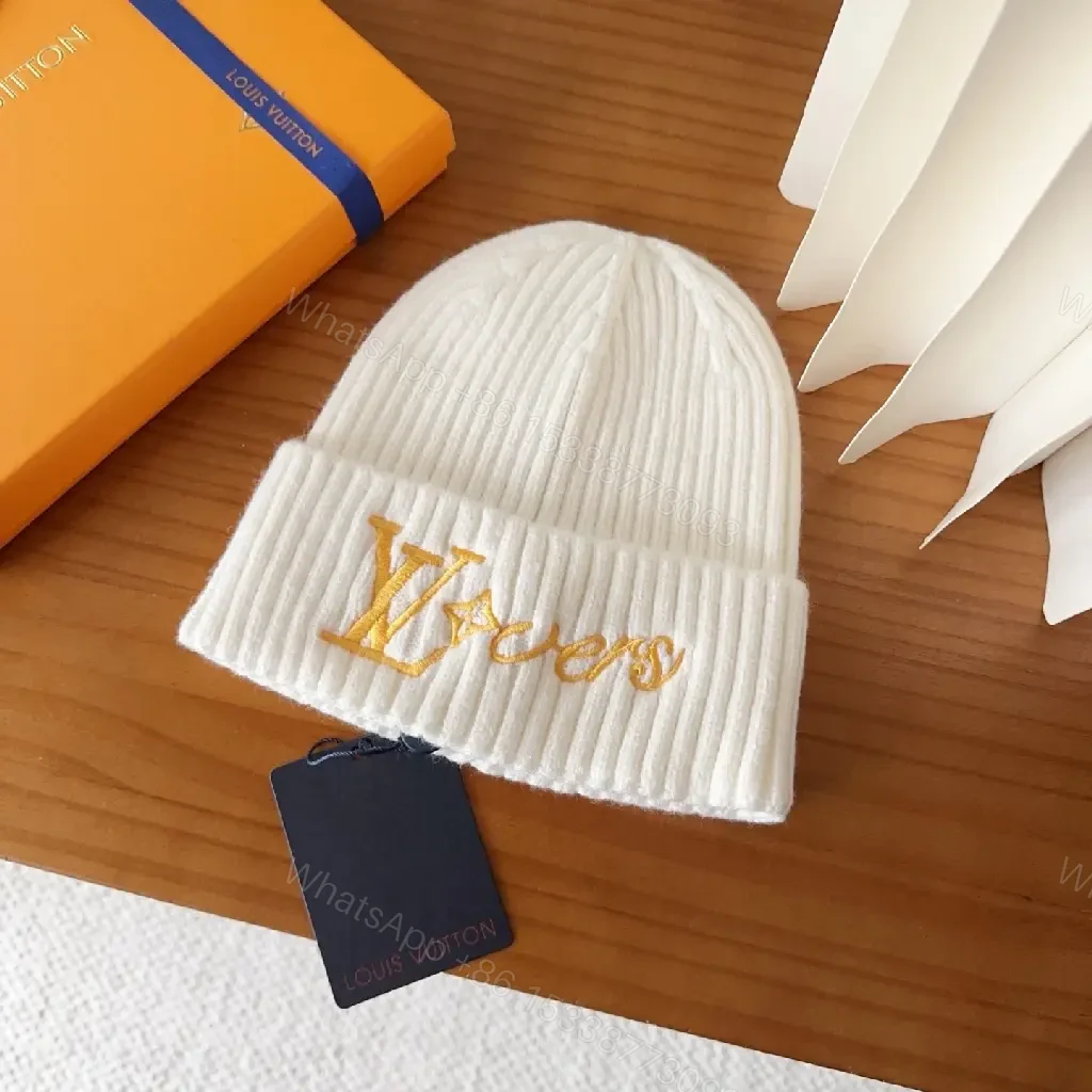 View 6 of Cozy Knit Beanie with Subtle Gold Monogram Embroidery