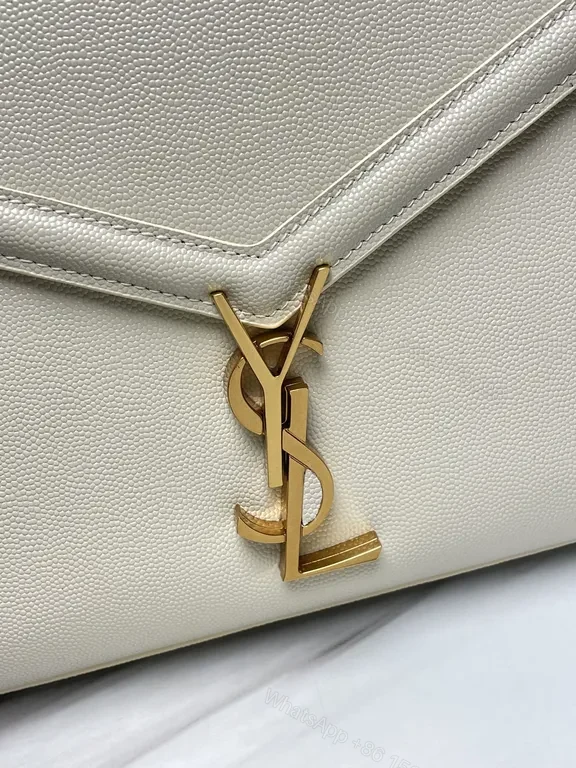 View 6 of Ivory Calfskin Crossbody: Luxury YSL-Style Envelope Handbag