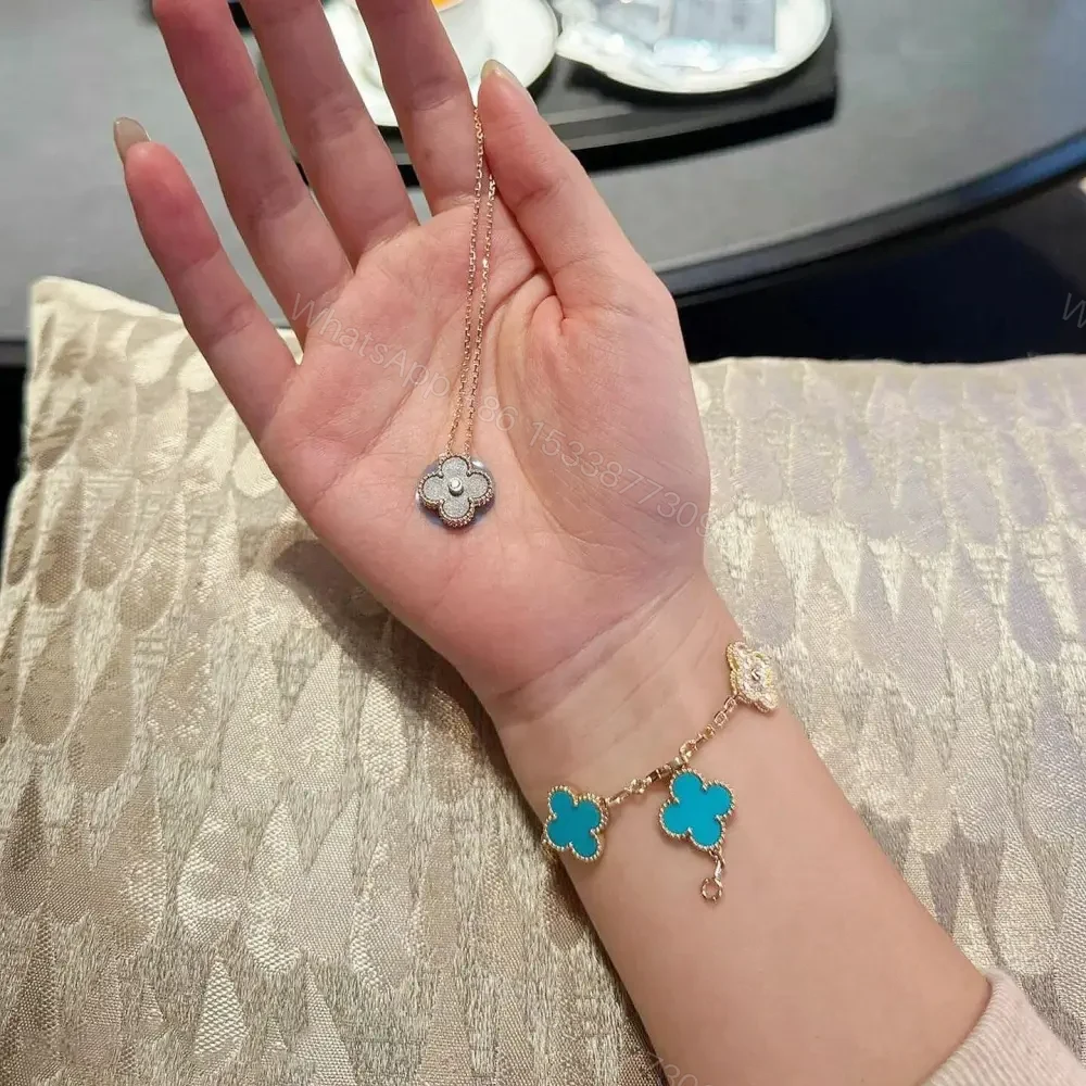 View 8 of 高仿首飾VanCleef&Arpels*RD003四葉草綠松石手鏈黃金款