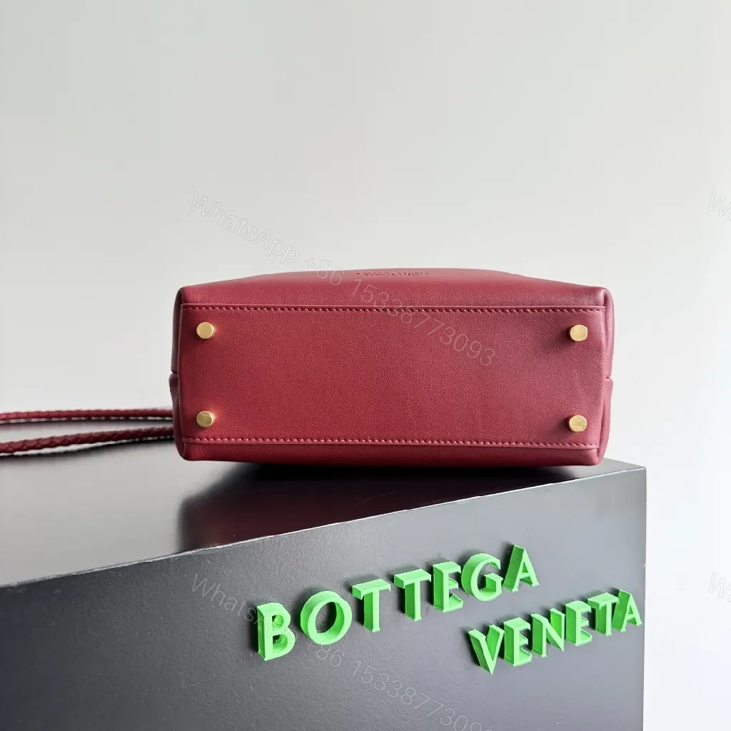 View 4 of Red Leather Crossbody Bag: Minimalist Hardware Charm