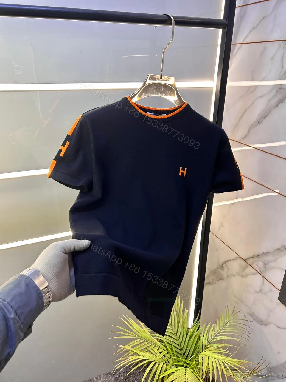 View 3 of FIRST COPY HERMES IMPORTED LUXURY KNITTED SUMMER T-SHIRT