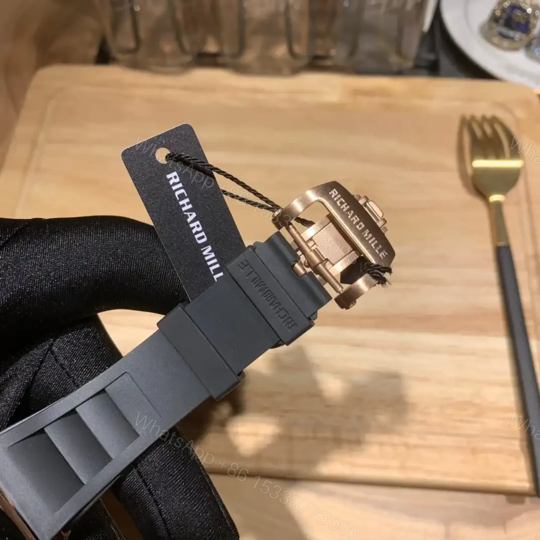 View 4 of Replica Richard Mille 19-01 Red Gold Black Strap
