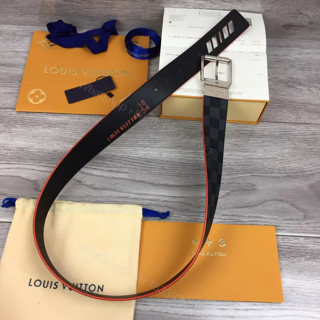View 3 of LOUIS VUITTON DA.MIER PRINT 40MM RE.VERSIBLE BELT – B136