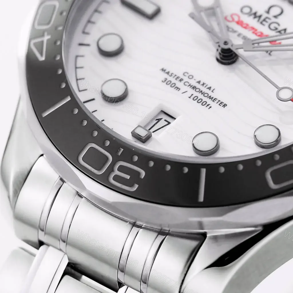View 5 of Omega Seamaster 300M Replica Watch Silver Stainless Steel White Dial 42mm Custom 8800 Movement
