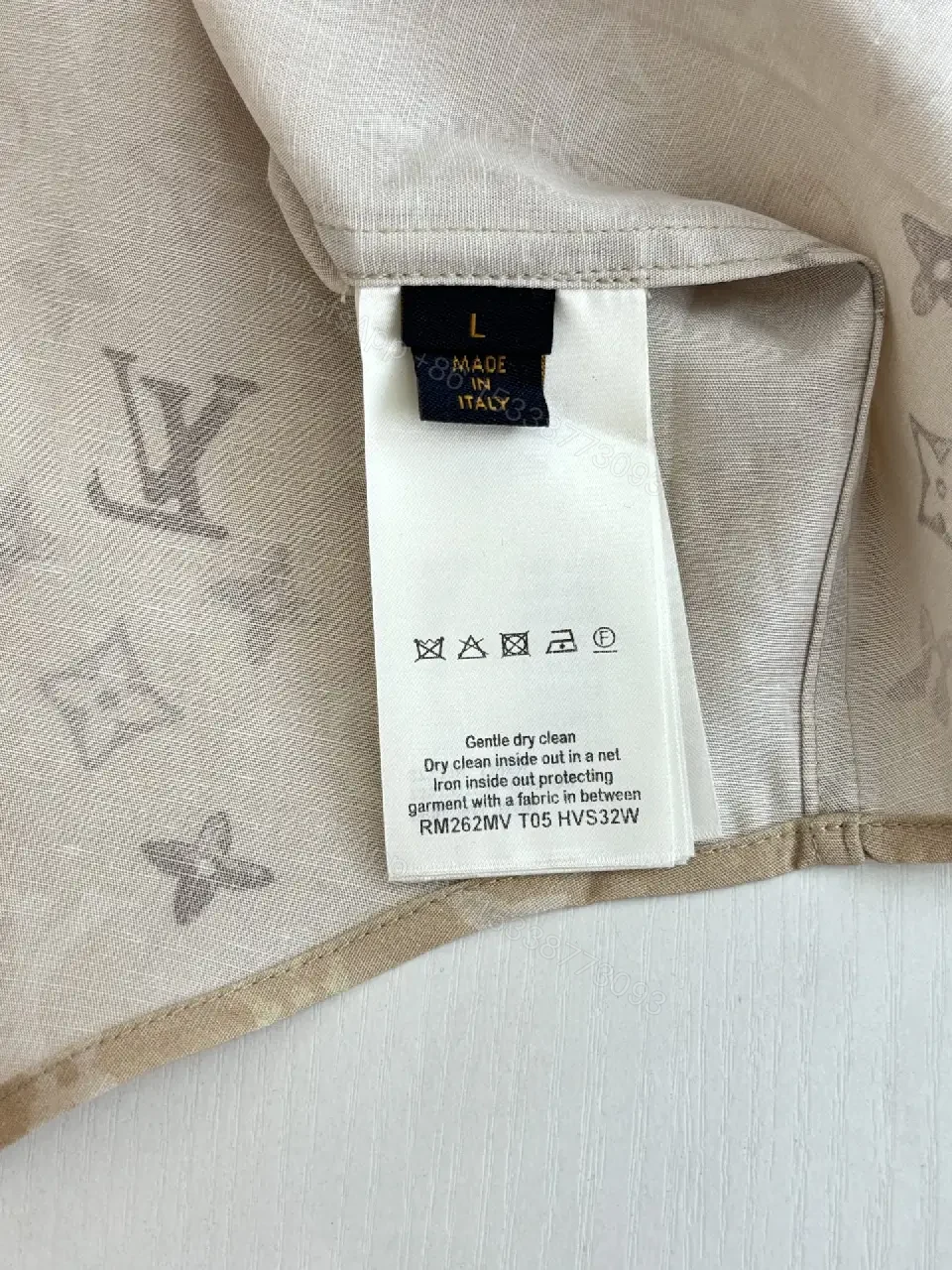 View 6 of Beige Louis Vuitton Monogram Shirt, Regular Fit, Button-Front Shirt