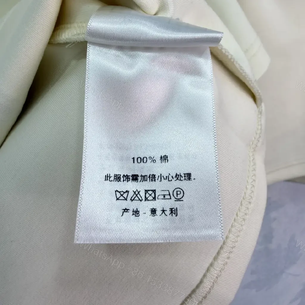 View 5 of Ivory Cotton Casual Set with Drawstring Shorts, Dior Box Logo Tee