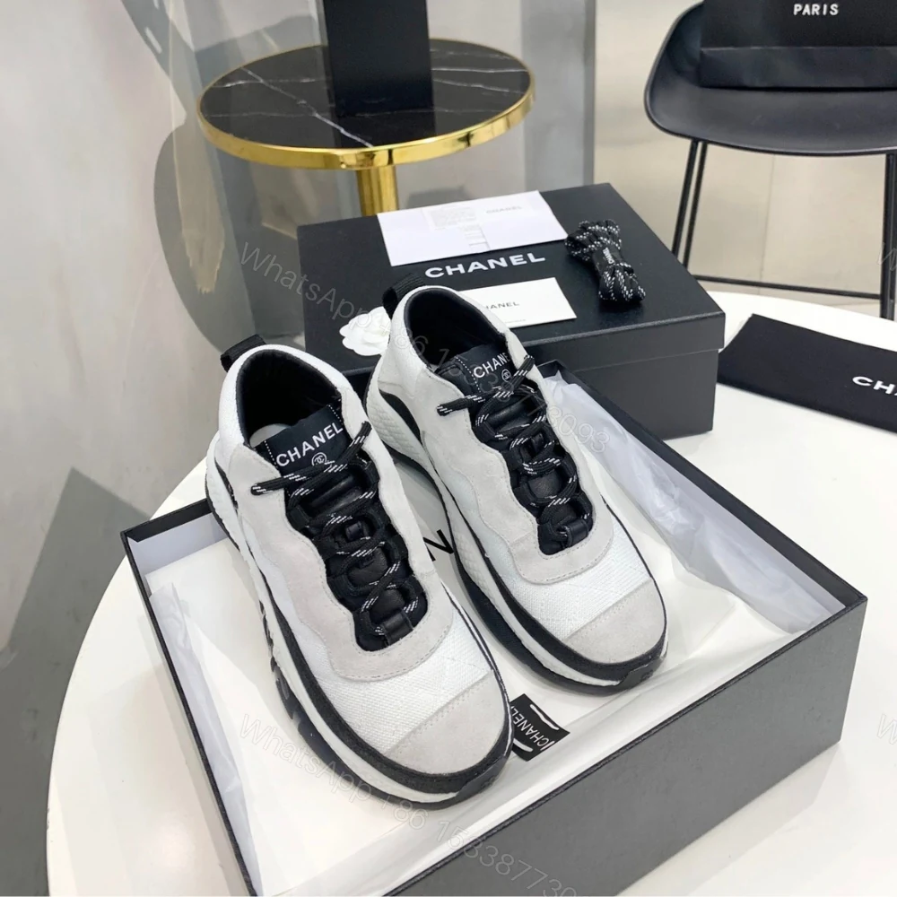 View 5 of Chanel Plain Logo Sneakers Suede White G65776