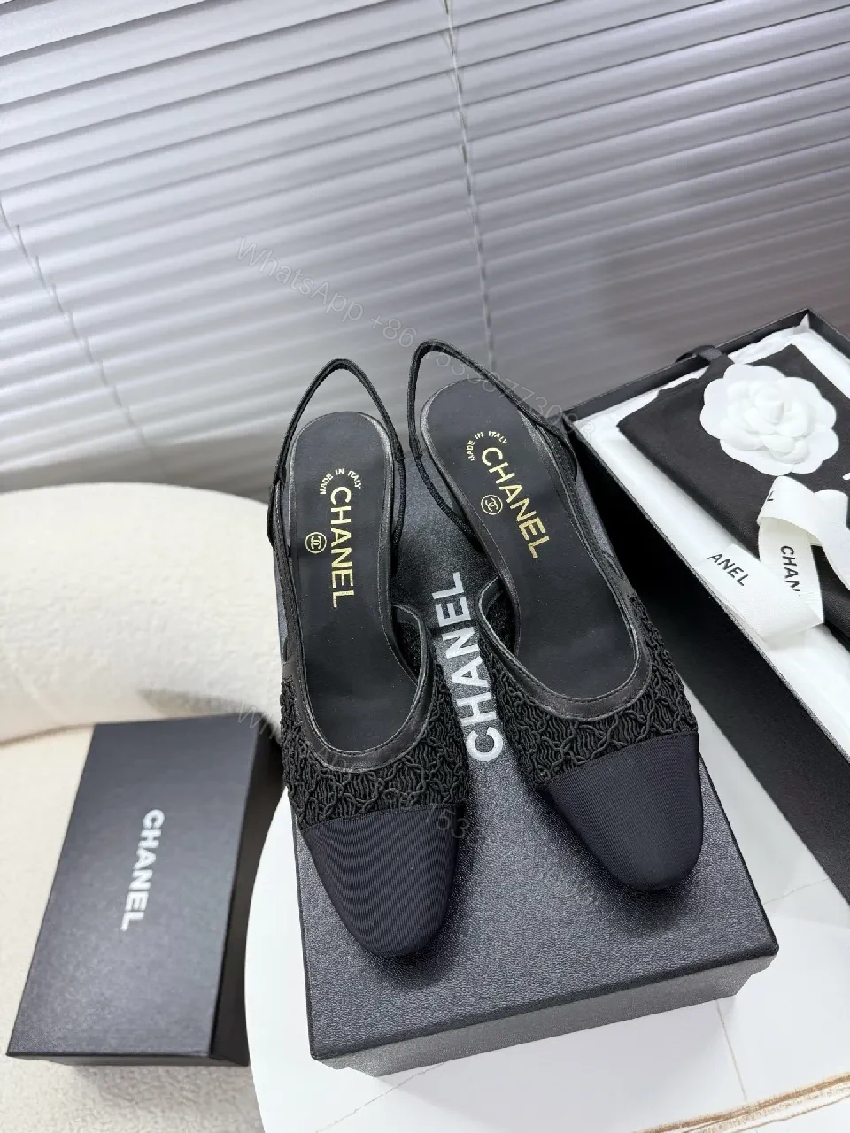 Sleek Knit Slip-On Heels: Textured Comfort, Black Dress Heel — view 1