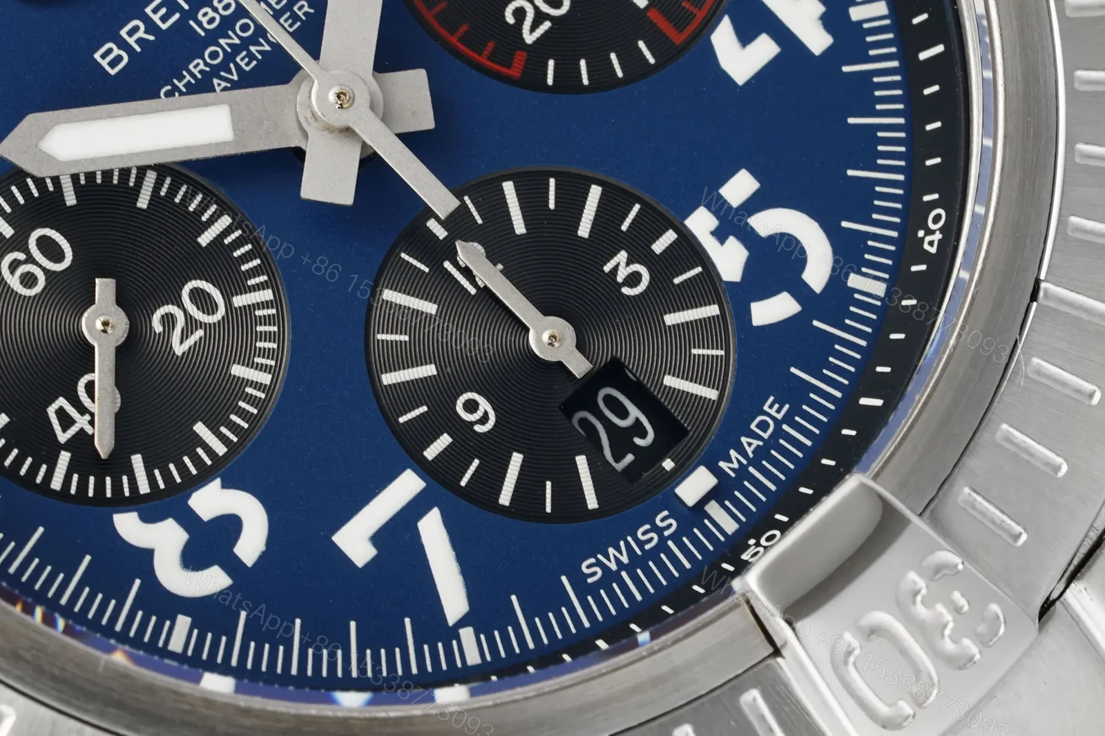 View 5 of Breitling Avenger B01 Chronograph 42 Stainless Steel Blue Dial Bracelet AB0146101C1A1