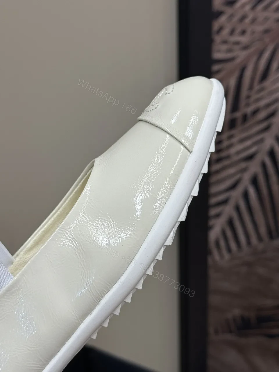 View 9 of Soft Neutral Patent Flats, Quilted Insole, All-Day Comfort