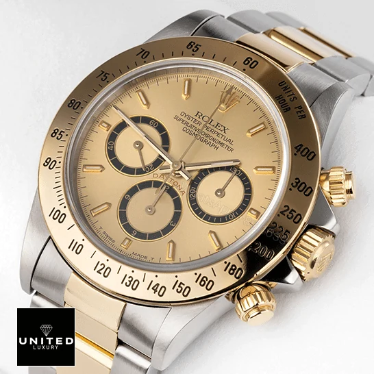 View 7 of Rolex Daytona Cosmograph Yellow Gold Champagne Dial 16523 Replica