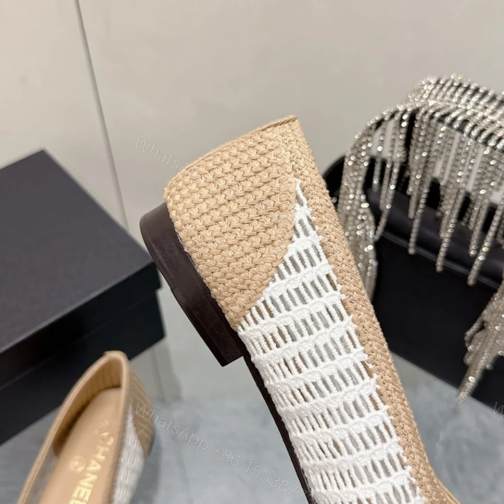 View 5 of Chanel Ballet Flats Raffia White And Beige G46352 B19806 NAFBO