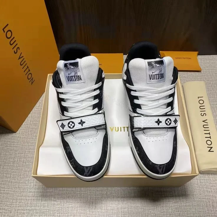 View 3 of Louis Vuitton LV Trainer Green Sneakers Replica