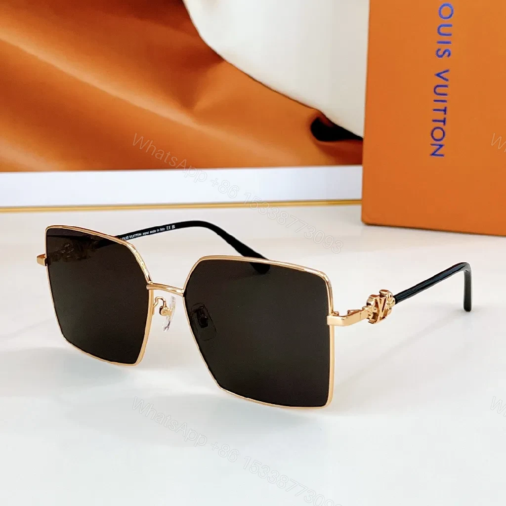 View 8 of Square-Frame Sunglasses Monogram Pattern Luxury Shades