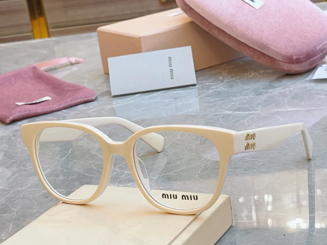 View 8 of Patterned Texture Ivory Frames - Luxury Modern Eyewear