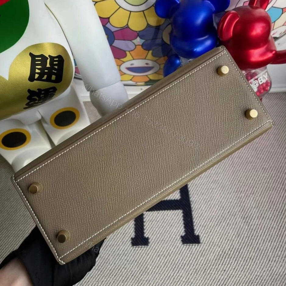 View 5 of H KELLY EPSOM CK18 ETOUPE GOLD HARDWARE 25CM