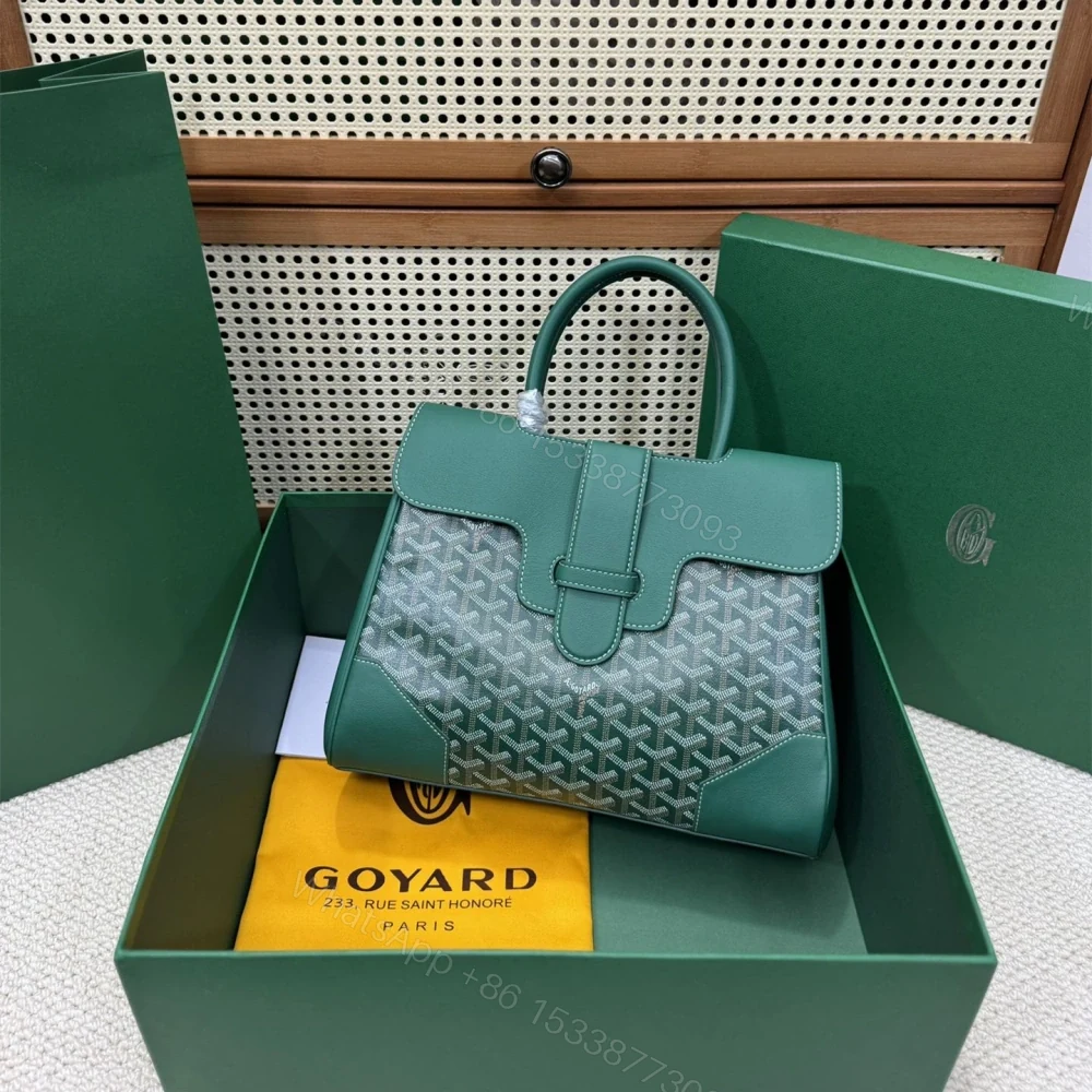 View 3 of 高仿Goyard*SAIGOC2手提托特包雙拼綠色大號免檢版