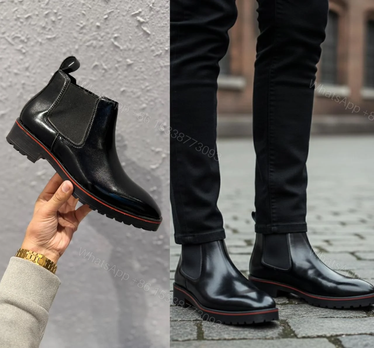 View 7 of First Copy Louboutin Chelsea Boots Men