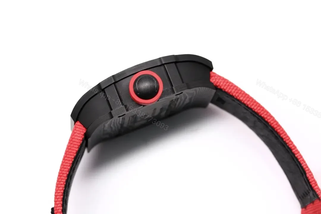 View 5 of Richard Mille RM27-03 Ultra-Light Tourbillon Watch – Black Carbon Fiber Case, Red Rubber Strap, Spanish Matador Design
