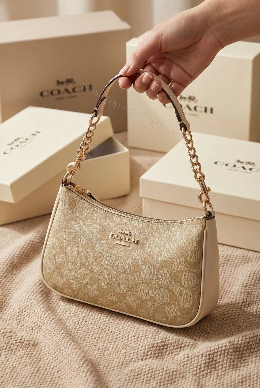 View 3 of Coach Teri Shoulder Bag First Copy | AAA+ Replica Signature Canvas Bag
