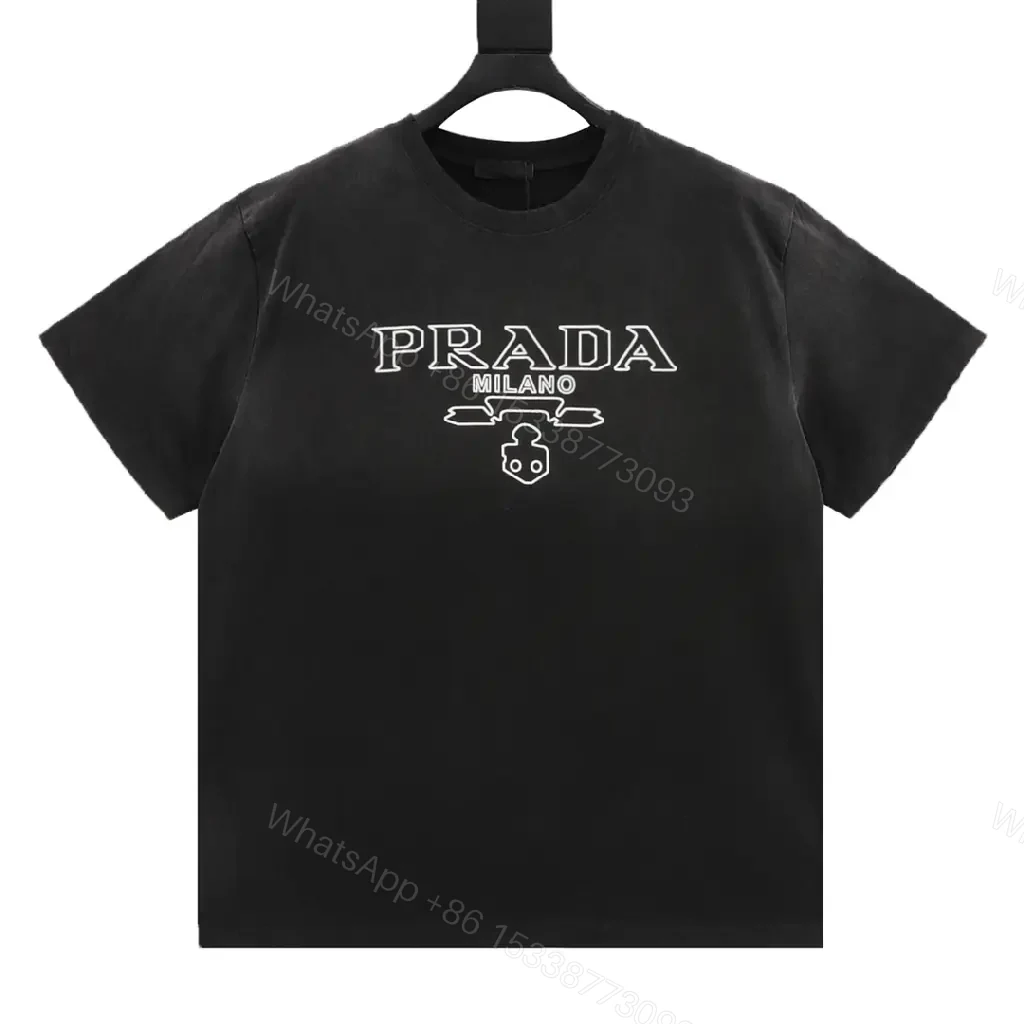 View 3 of Black Cotton Casual Crewneck T-Shirt with Chest Logo