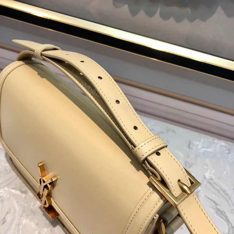 View 5 of Refined Leather Crossbody: Y-Accent Designer-Inspired Bag