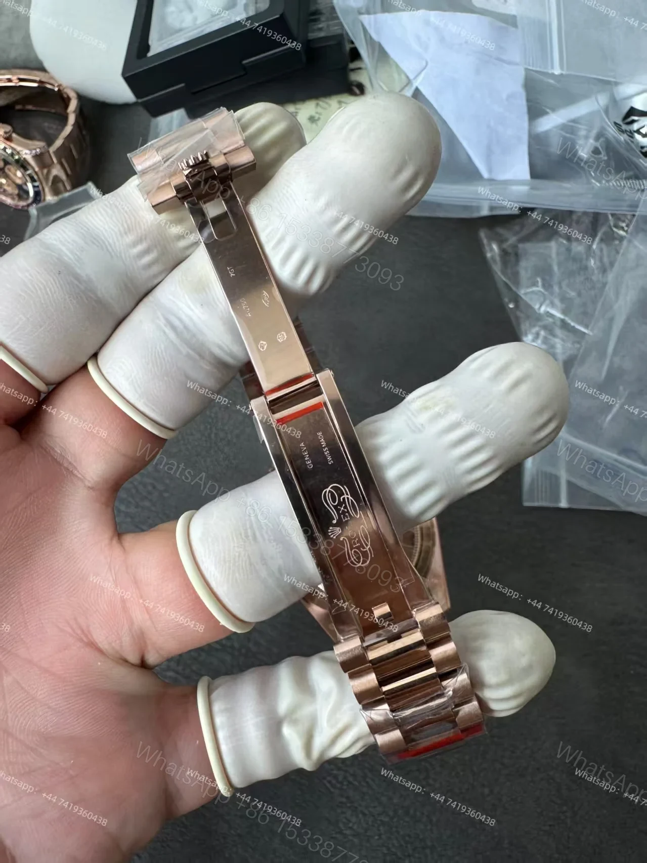 View 6 of Rolex Day-Date M228235-0025 1:1 Replica Rose Gold Olive Dial 40MM 3255 Movement Presidential Bracelet Super Clone Watch