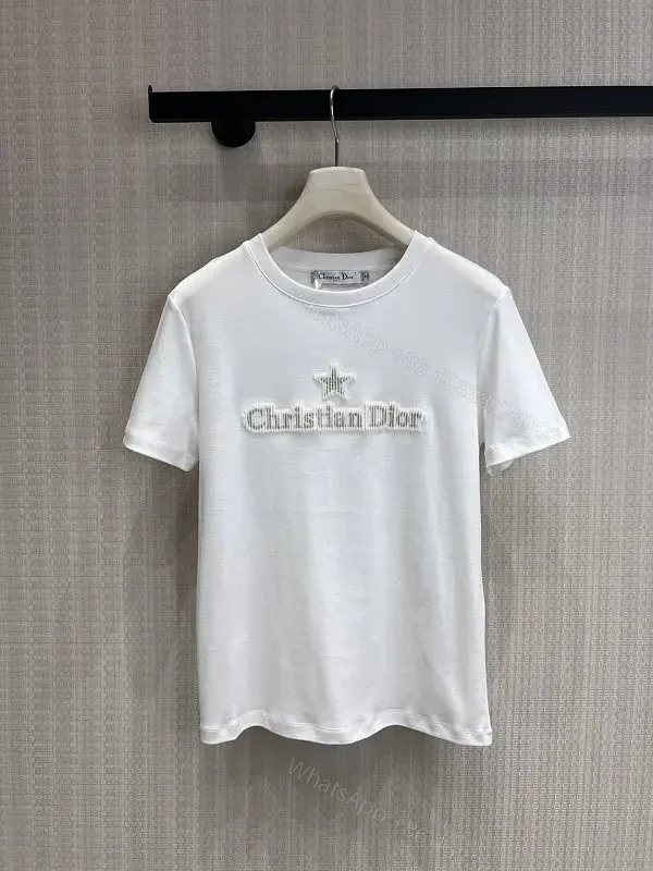 Premium White Tee with Subtle Couture Embroidery — view 1