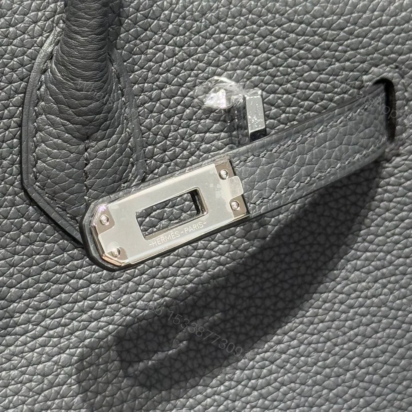 View 5 of HERMES BIRKIN 25 IN CHARCOAL GRAY SILVER HARDWARE