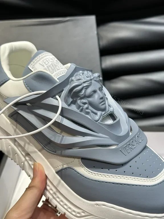 View 6 of Blue-Gray Soft-Blend Sneakers: Luxe Streetwear Comfort