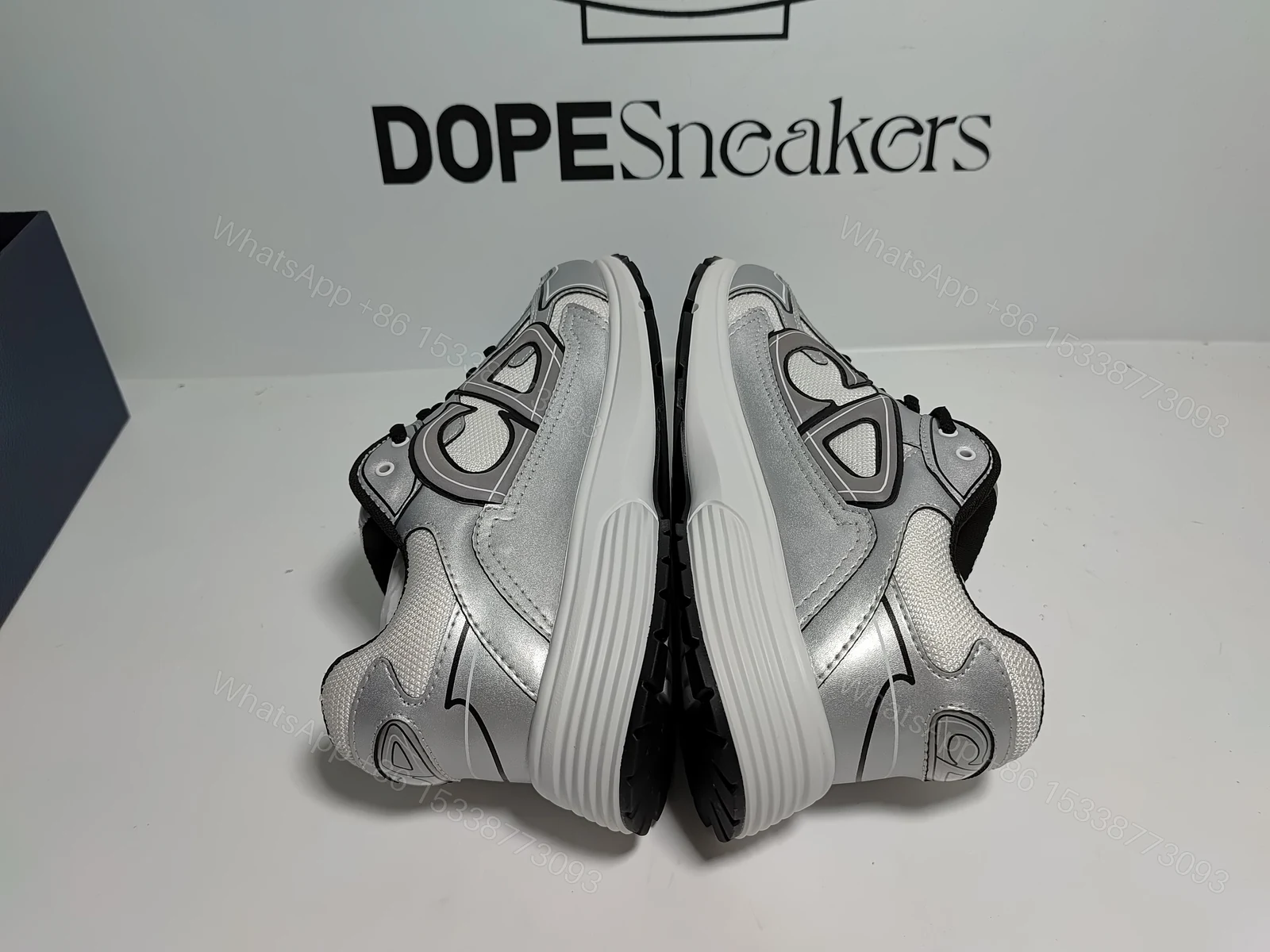 View 13 of Dior B30 White Mesh Silver-Tone Metallic Calfskin