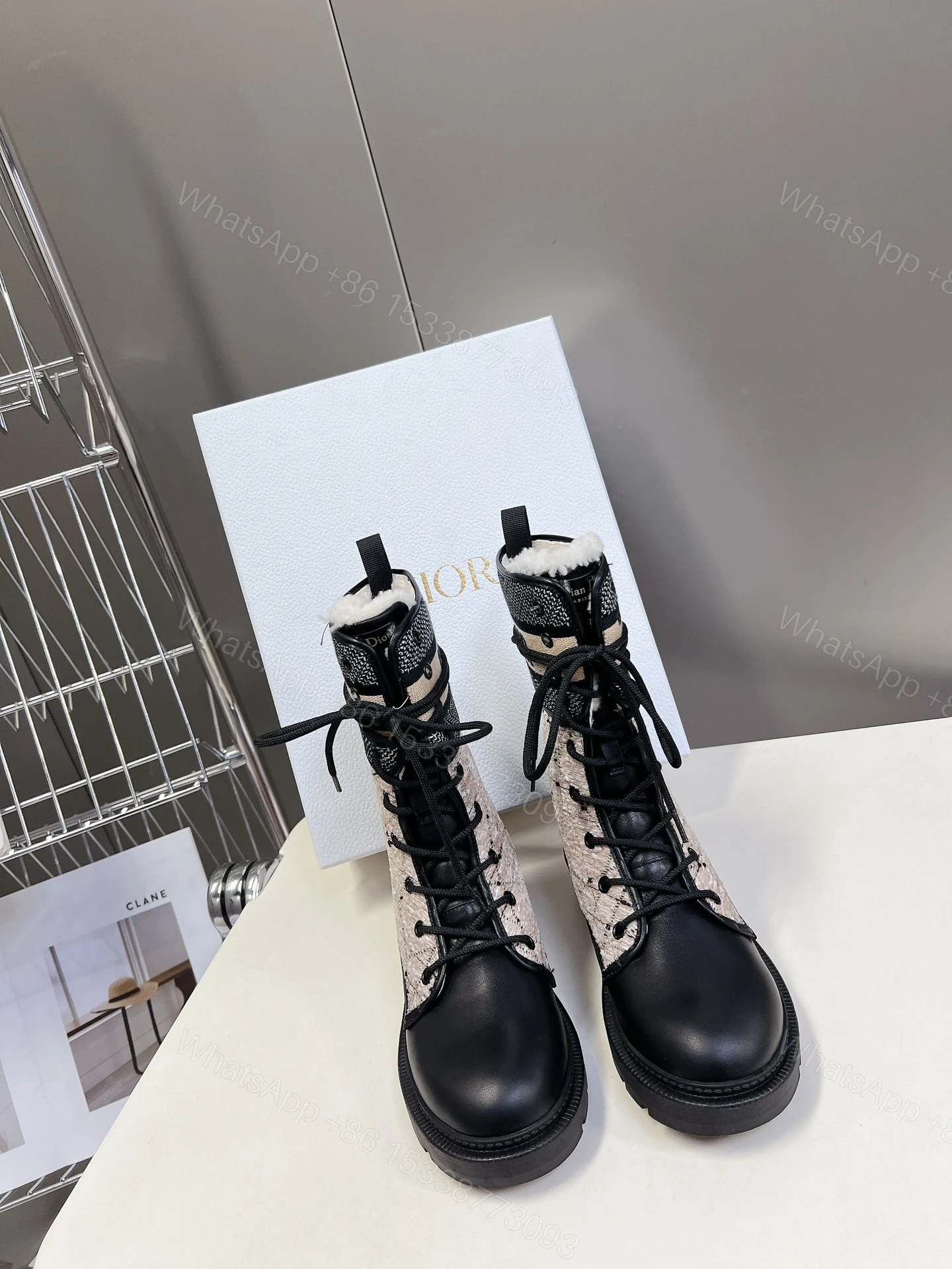 View 4 of Dior D-Major ankle boots in black calfskin