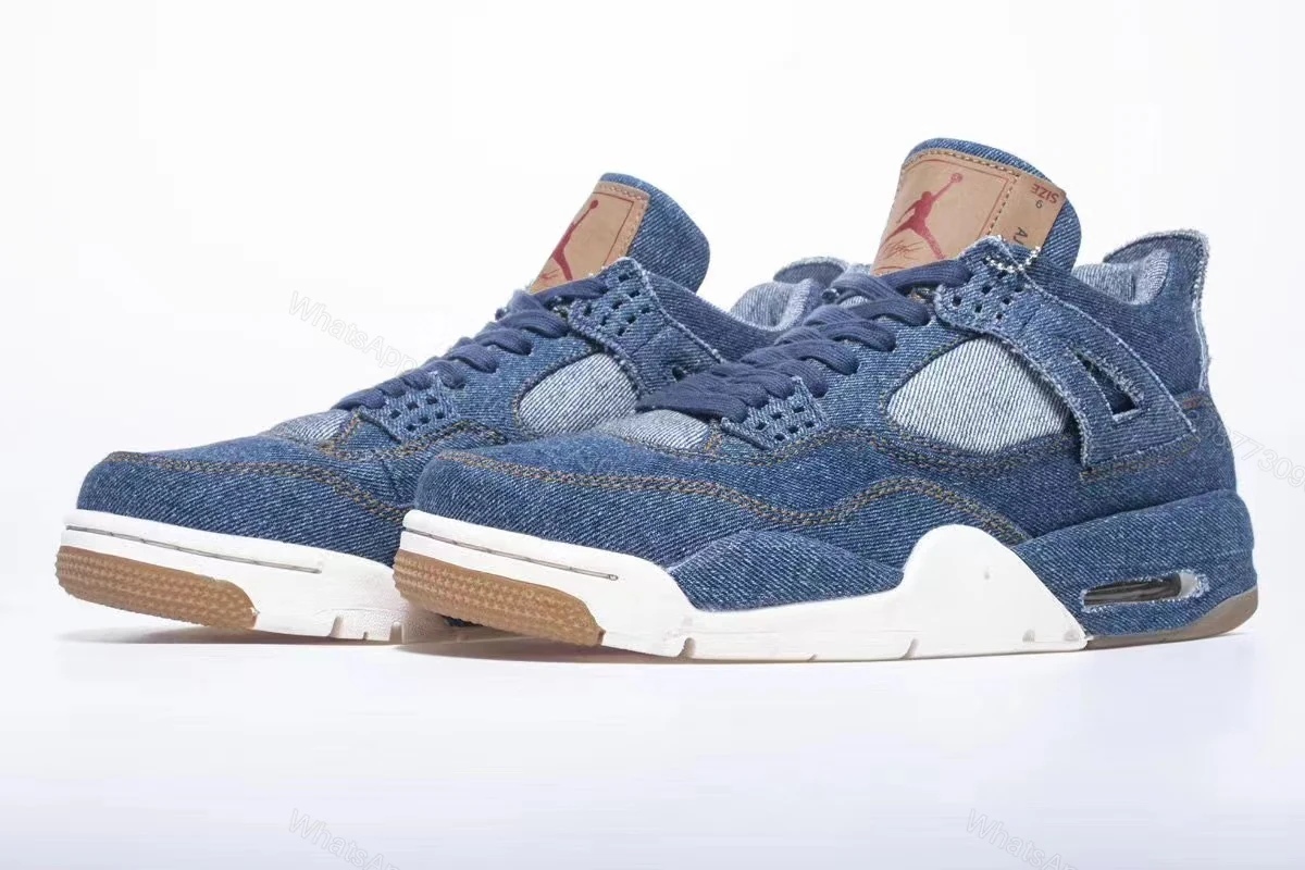 View 3 of Air Jordan 4 Retro Levis Blue Reps