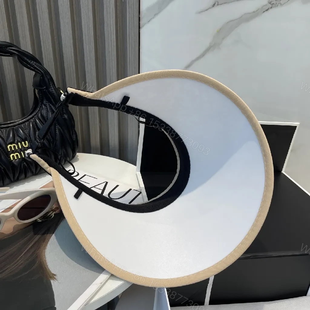 View 9 of Straw Visor: Elegant Beig e Straw, Logo Embroidery, Sun-Chic