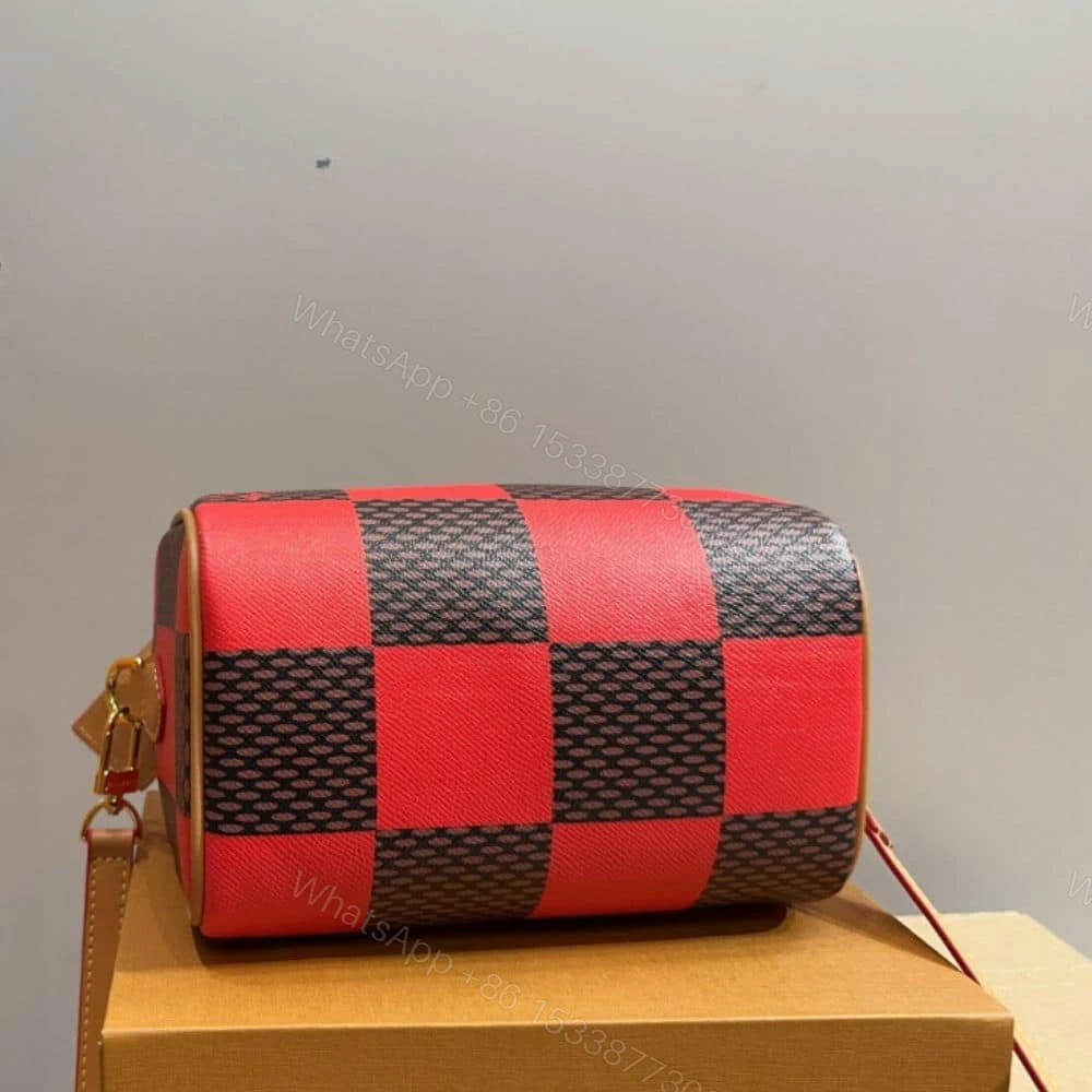 View 4 of Louis Vuitton Speedy Bandoulière 20 Damier Red And Black 20Cm