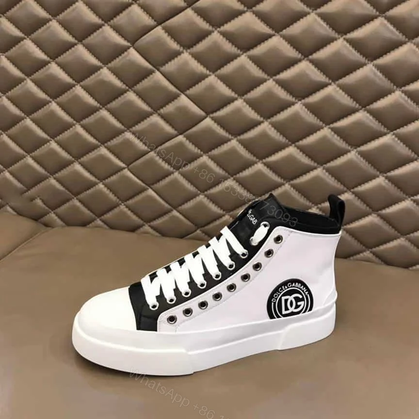 View 6 of DOLCE AND GABBANA QUILTED TWO-TONE NYLON PORTOFINO LIGHT MID-TOP SNEAKERS IN WHITE – DG107