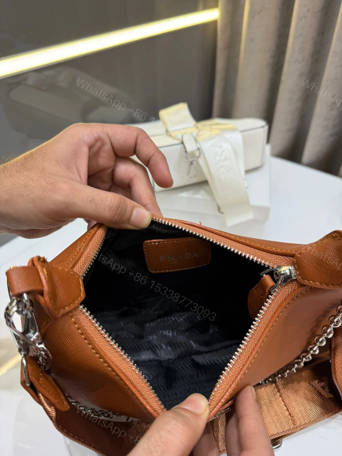 View 4 of FIRST COPY PRADA RE-EDITION POCHETTE CROSSBODY BAG
