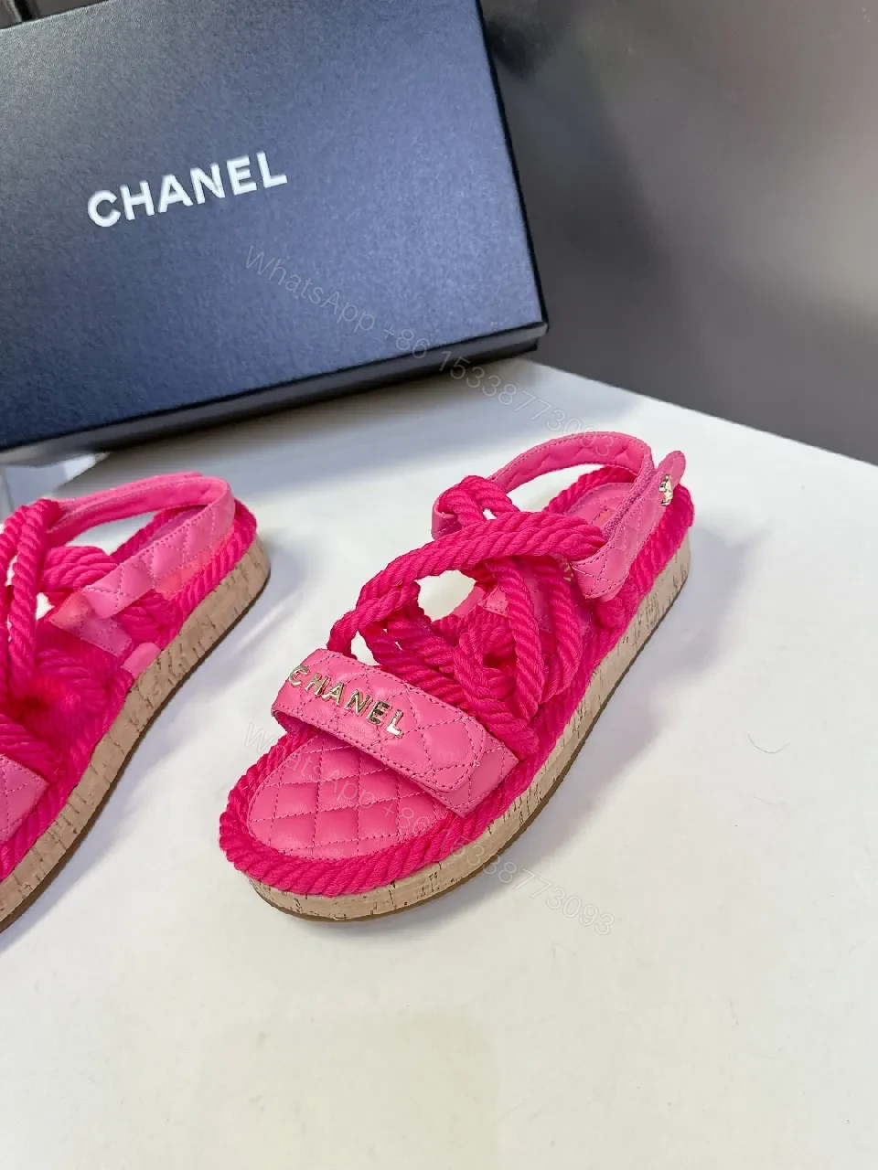 View 5 of Vibrant Pink Textured Slides – Quilted Comfort, Everyday Style