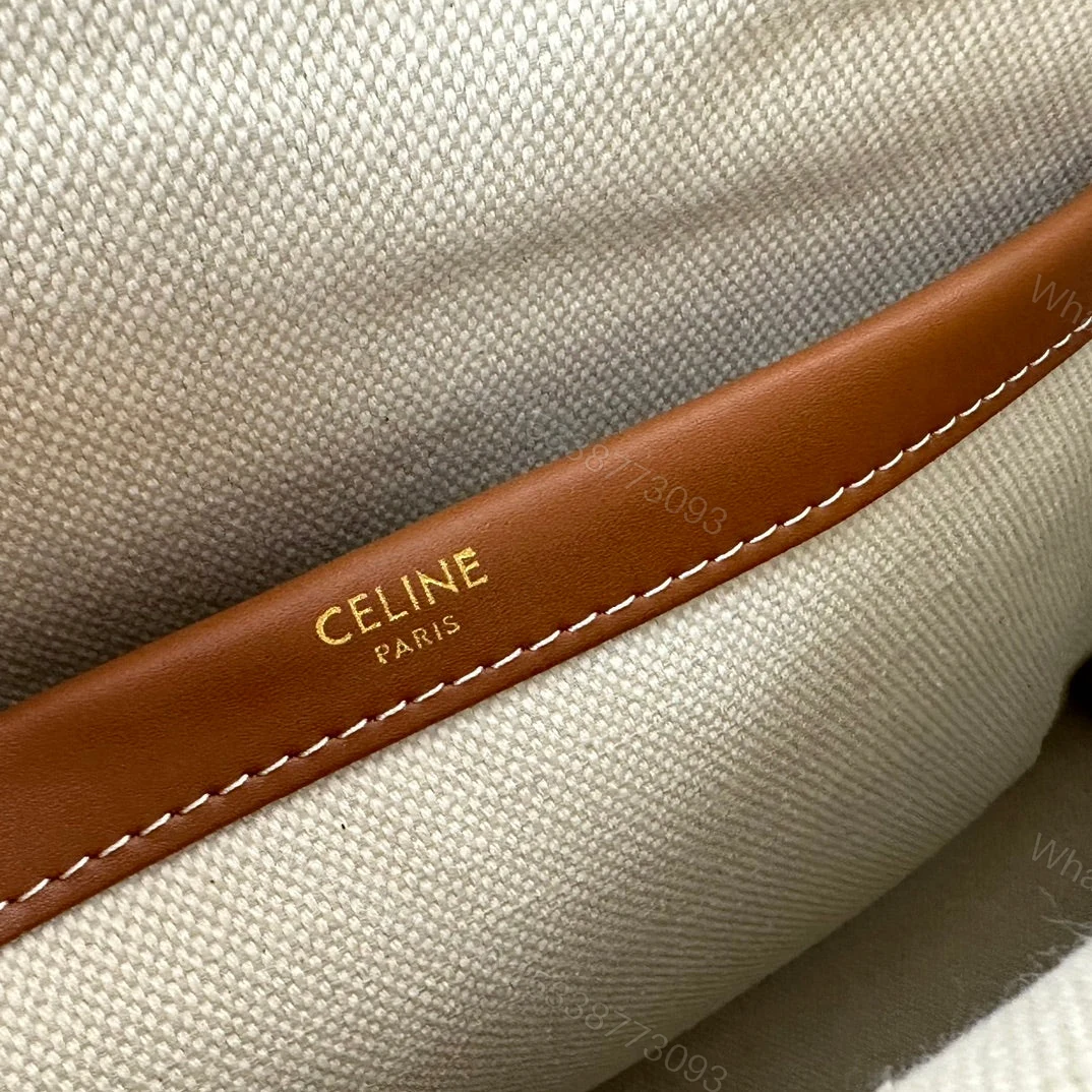 View 5 of CELINE LARGE CABAS THAIS IN TEXTILE WITH JACQUARD IN WHITE 41CM