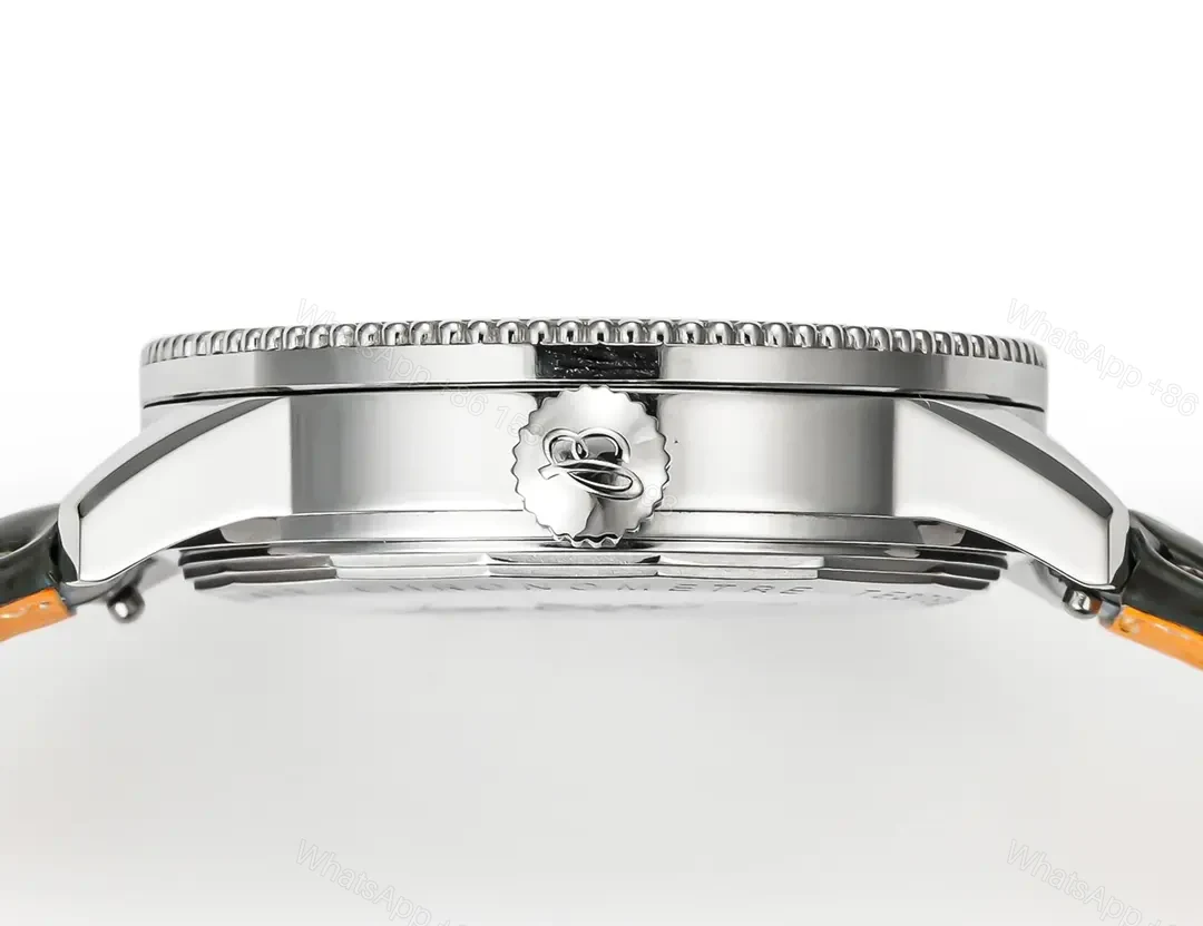 View 6 of OM Factory Breitling Women’s Navitimer Automatic Watch – Grey Dial, Stainless Steel Case, Leather Strap