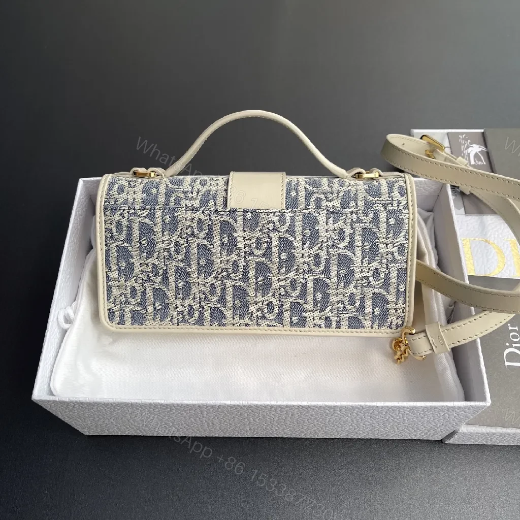 View 8 of Blue & Cream Canvas Belt Bag — Couture-Style, Luxe Multi-Wear