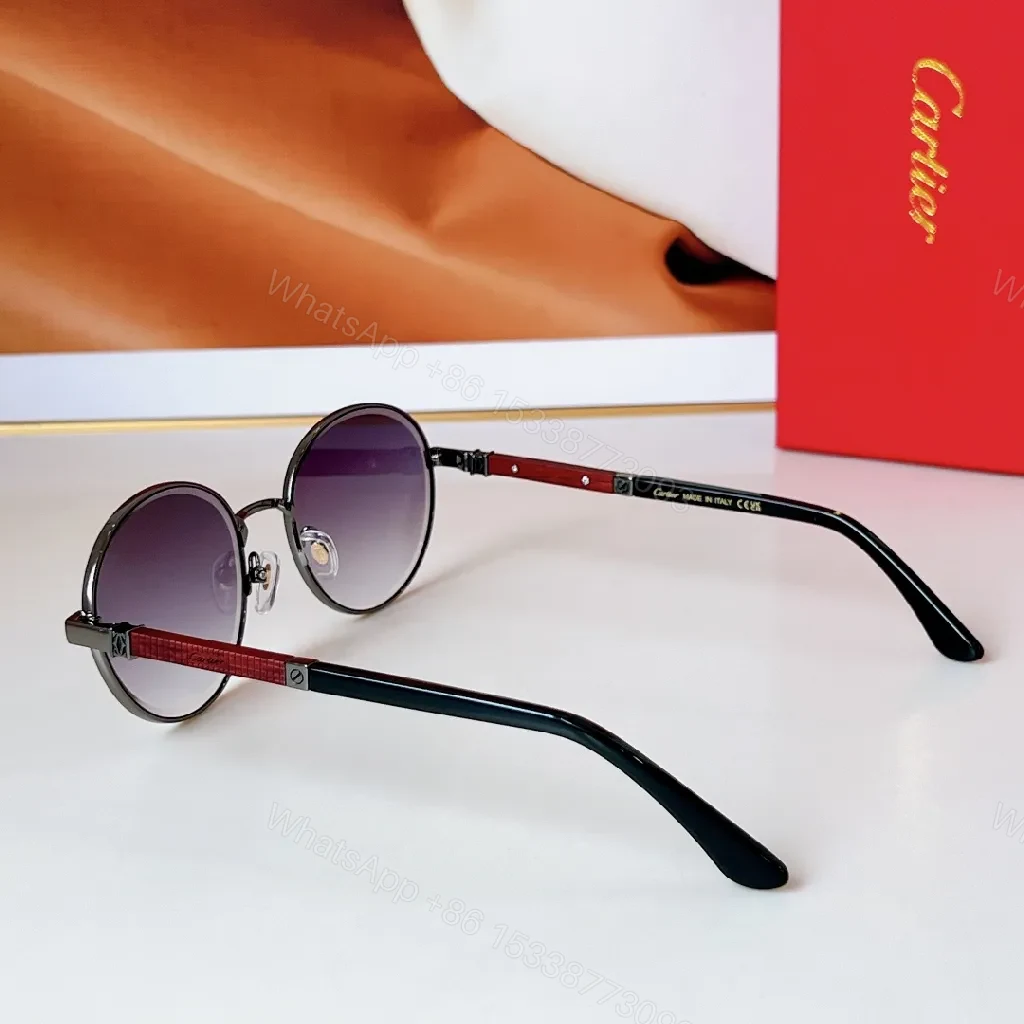 View 3 of Gold-Tone Round Sunglasses: Luxury-Casual, UV400 Protection