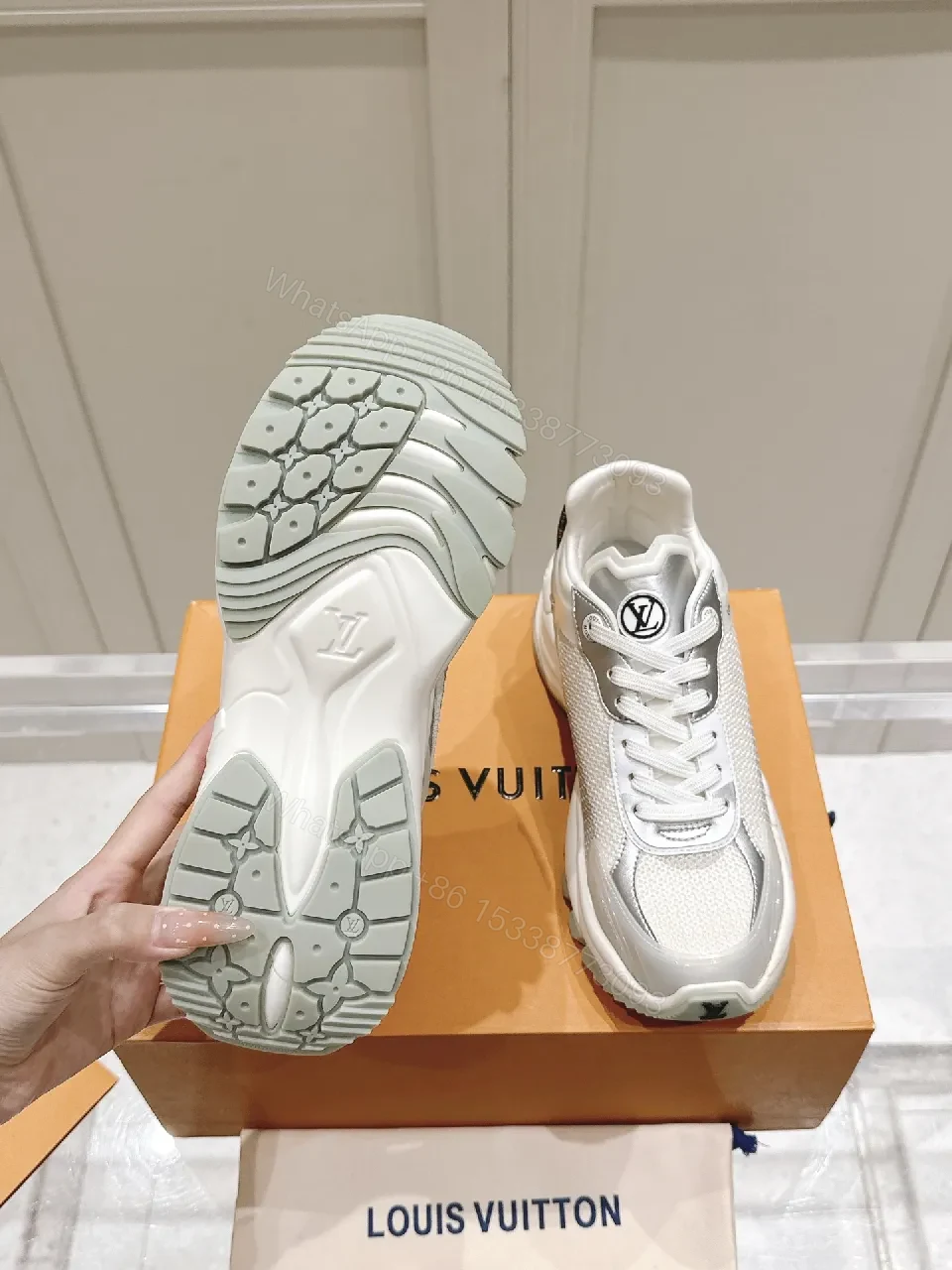 View 8 of White Leather-Trim Runway Sneakers: Luxe Everyday Comfort