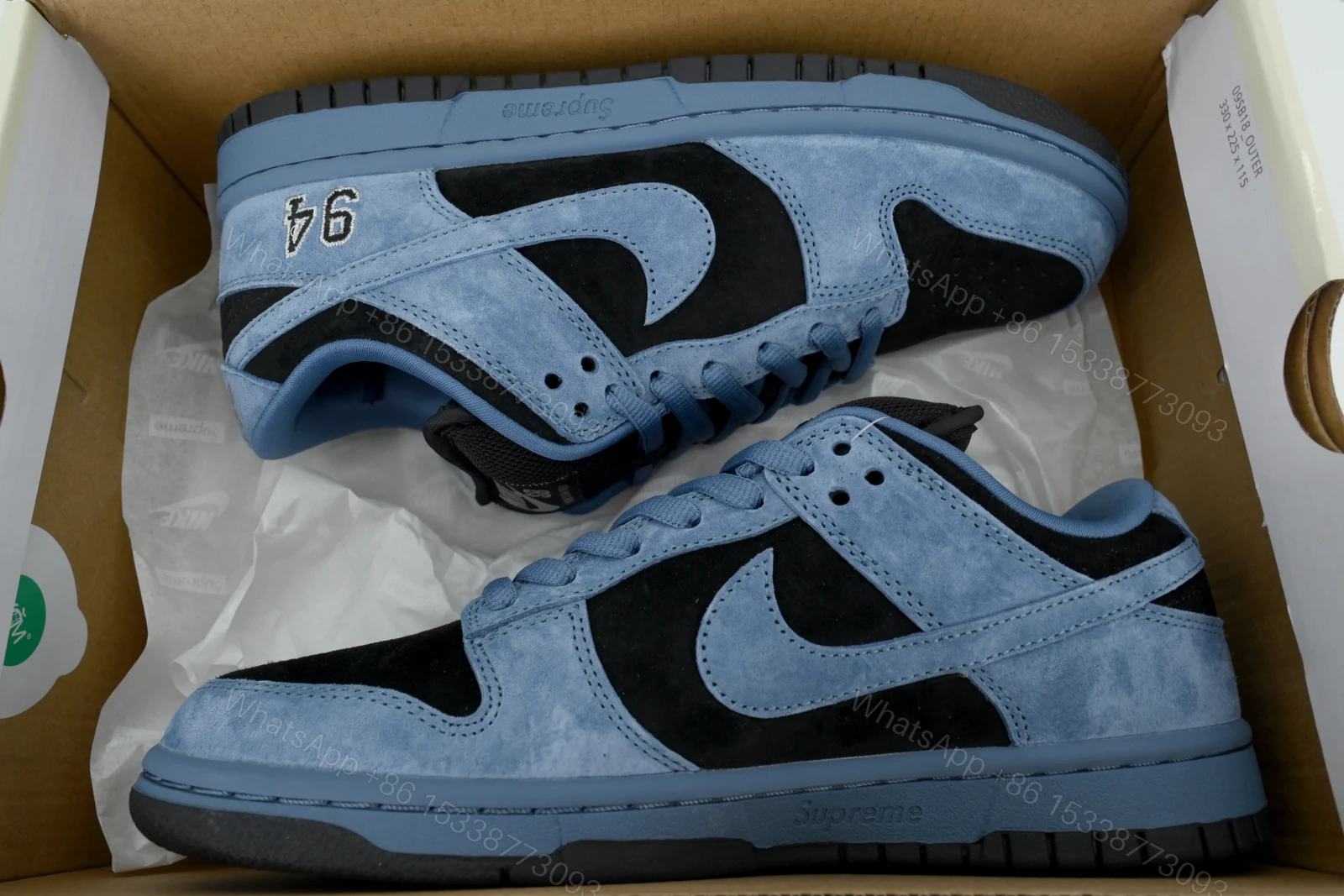 View 7 of Nike Supreme x Dunk Low SB 'Ocean Fog' HQ8487-400